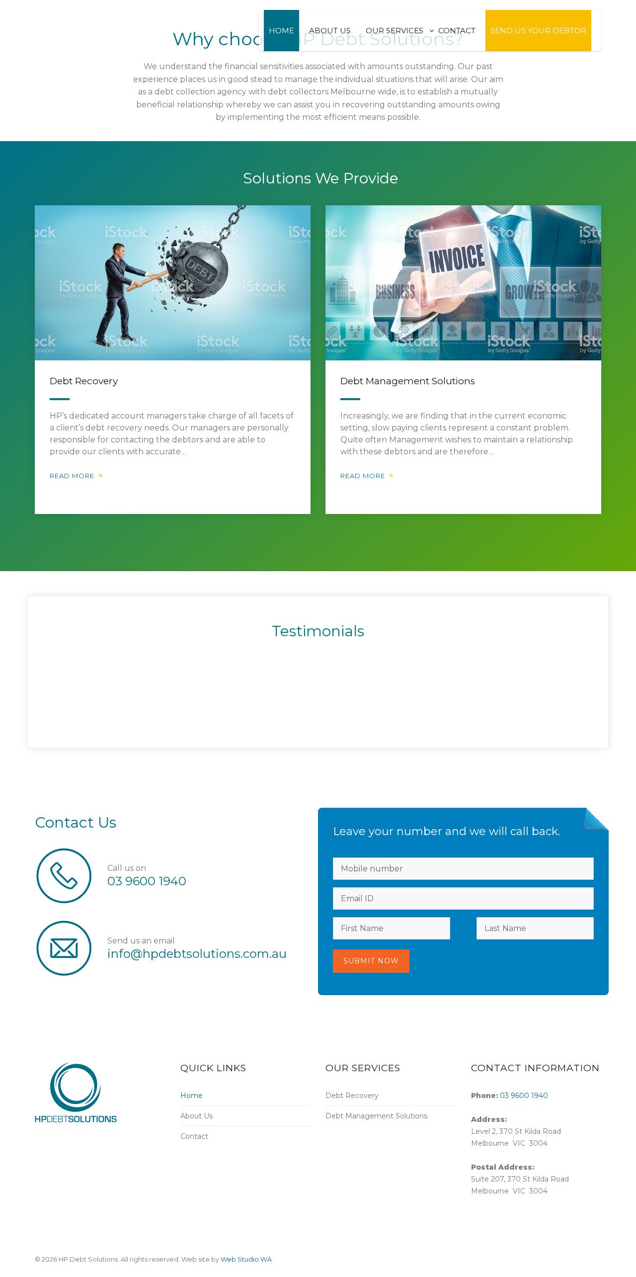 HP Debt Solutions website