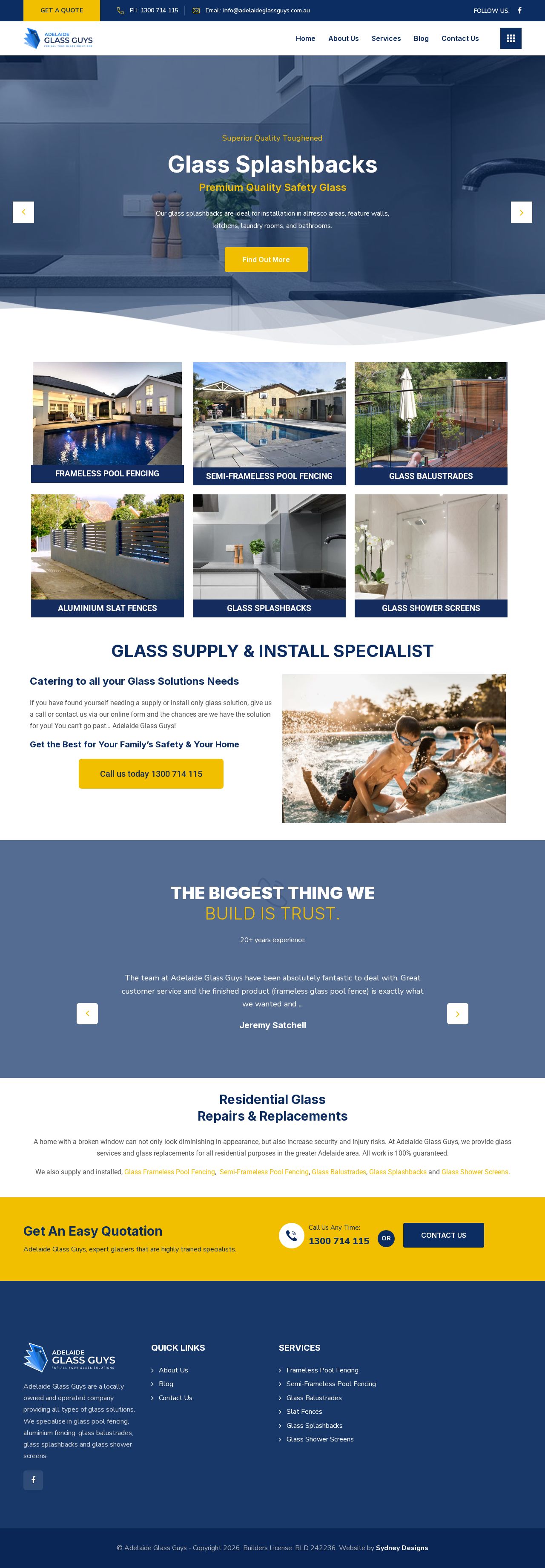 Adelaide Glass Guys website