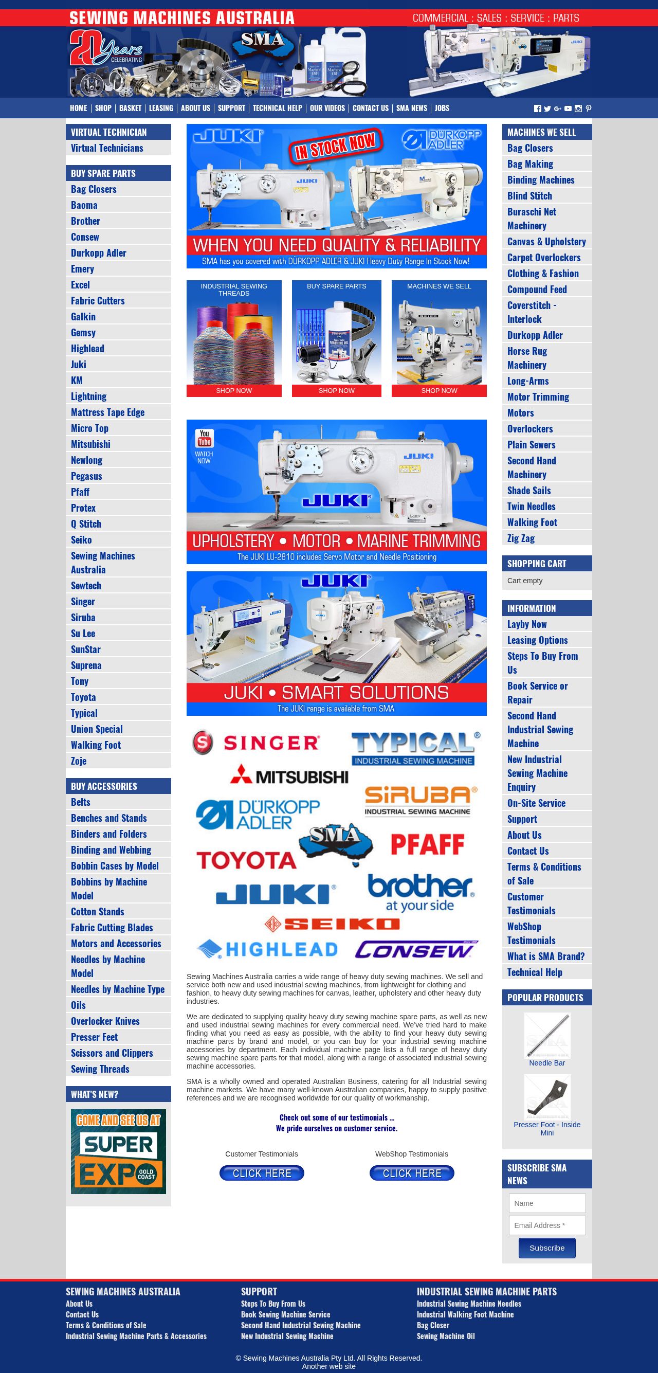 Sewing Machines Australia website