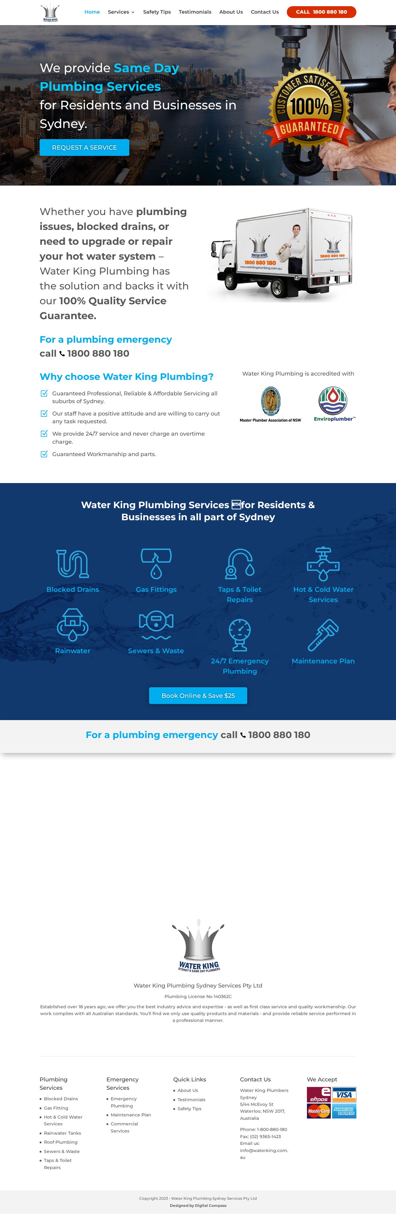 Syndney Plumber Water King Plumbing, book online $25 off! website