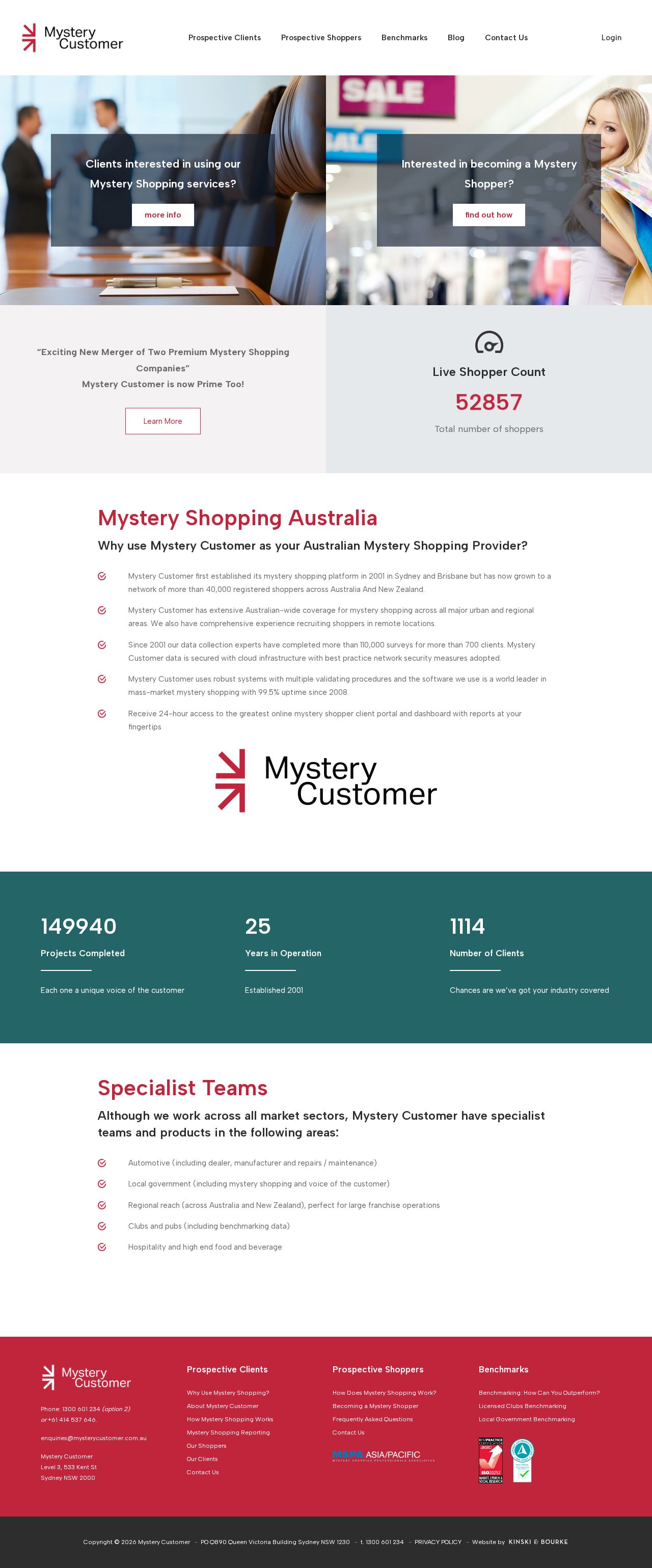 Mystery Customer Pty Ltd website