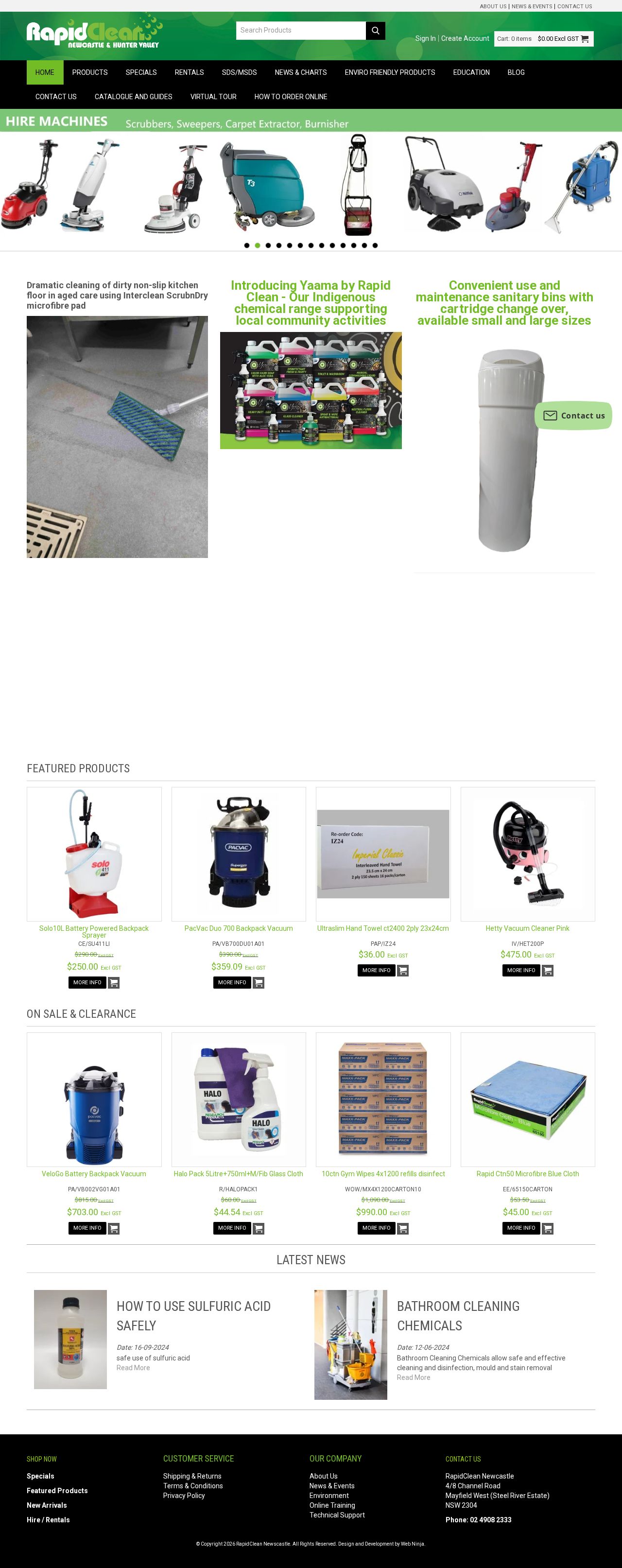 RapidClean Newcastle website