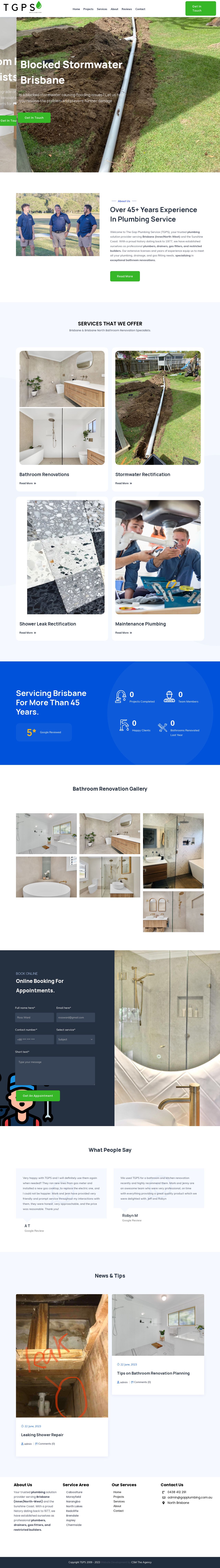 The Gap Plumbing Service website