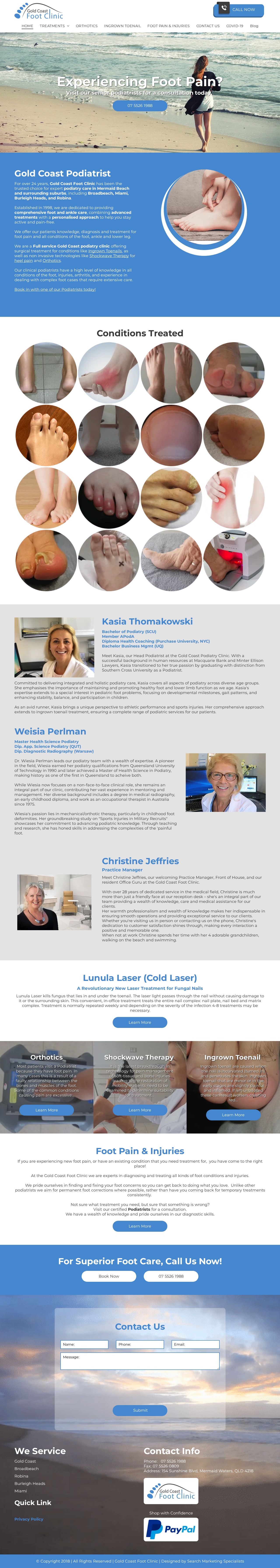 Gold Coast Foot Clinic website