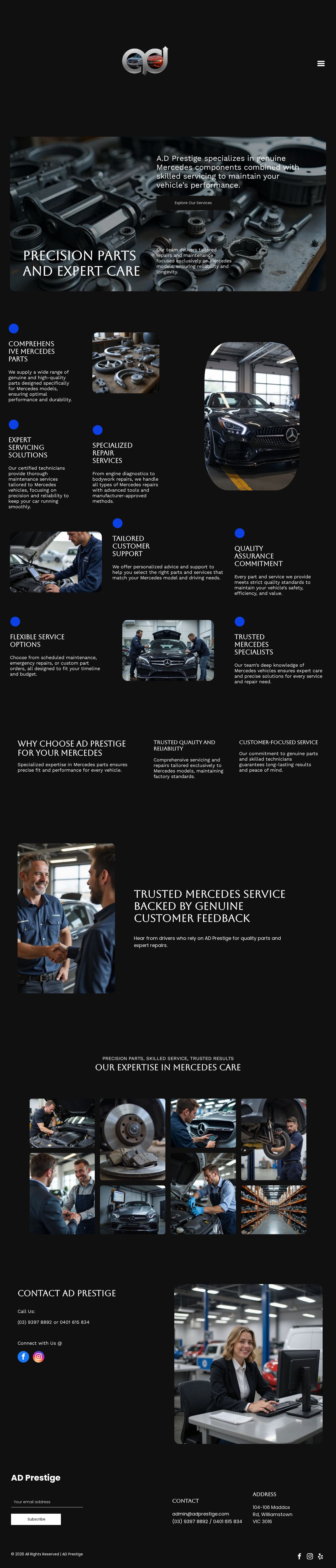 A.D. Prestige Spares and Repairs website