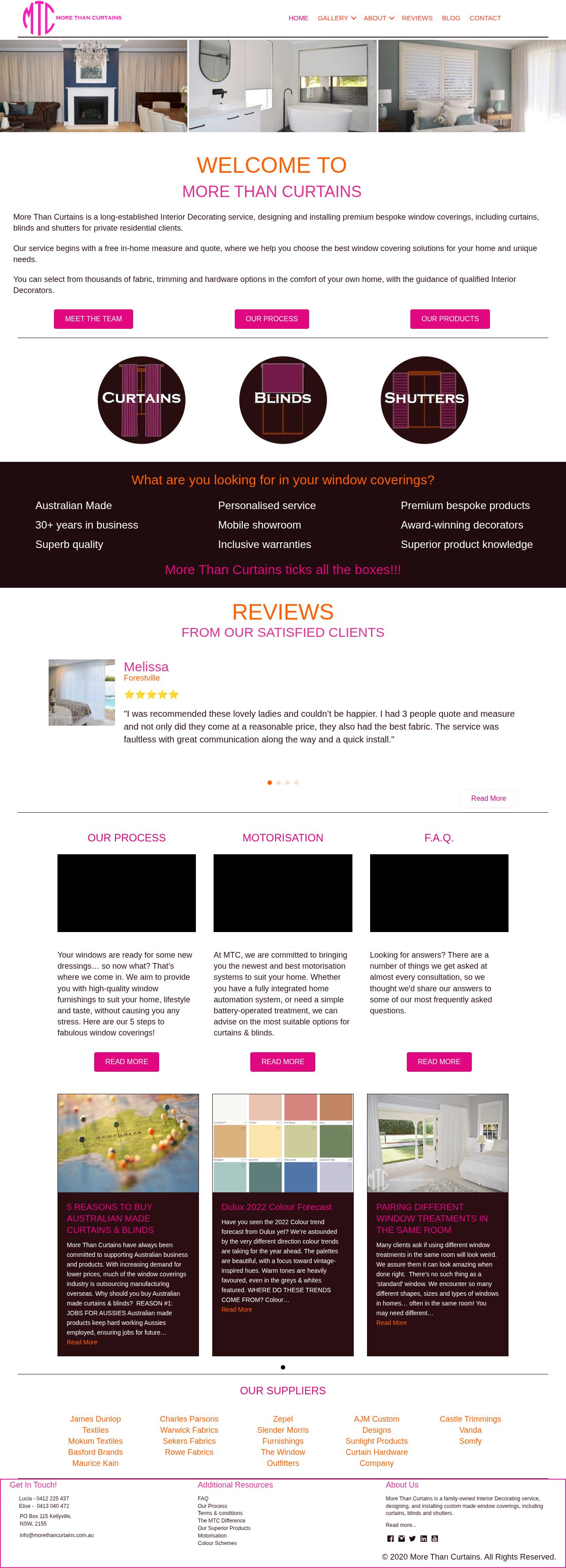 More Than Curtains website