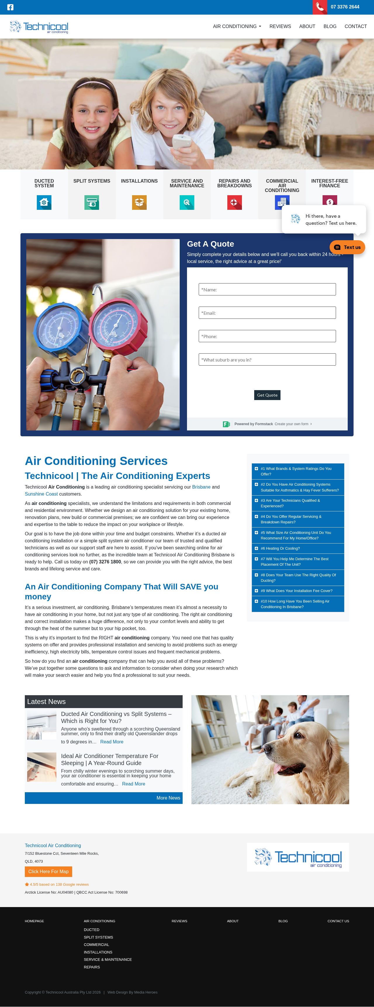 HH Air Conditioning website