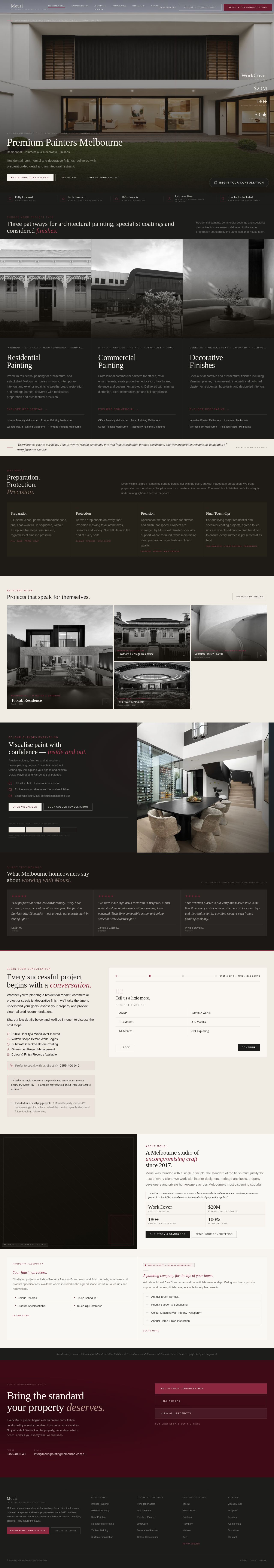 Mousi Painters Melbourne website
