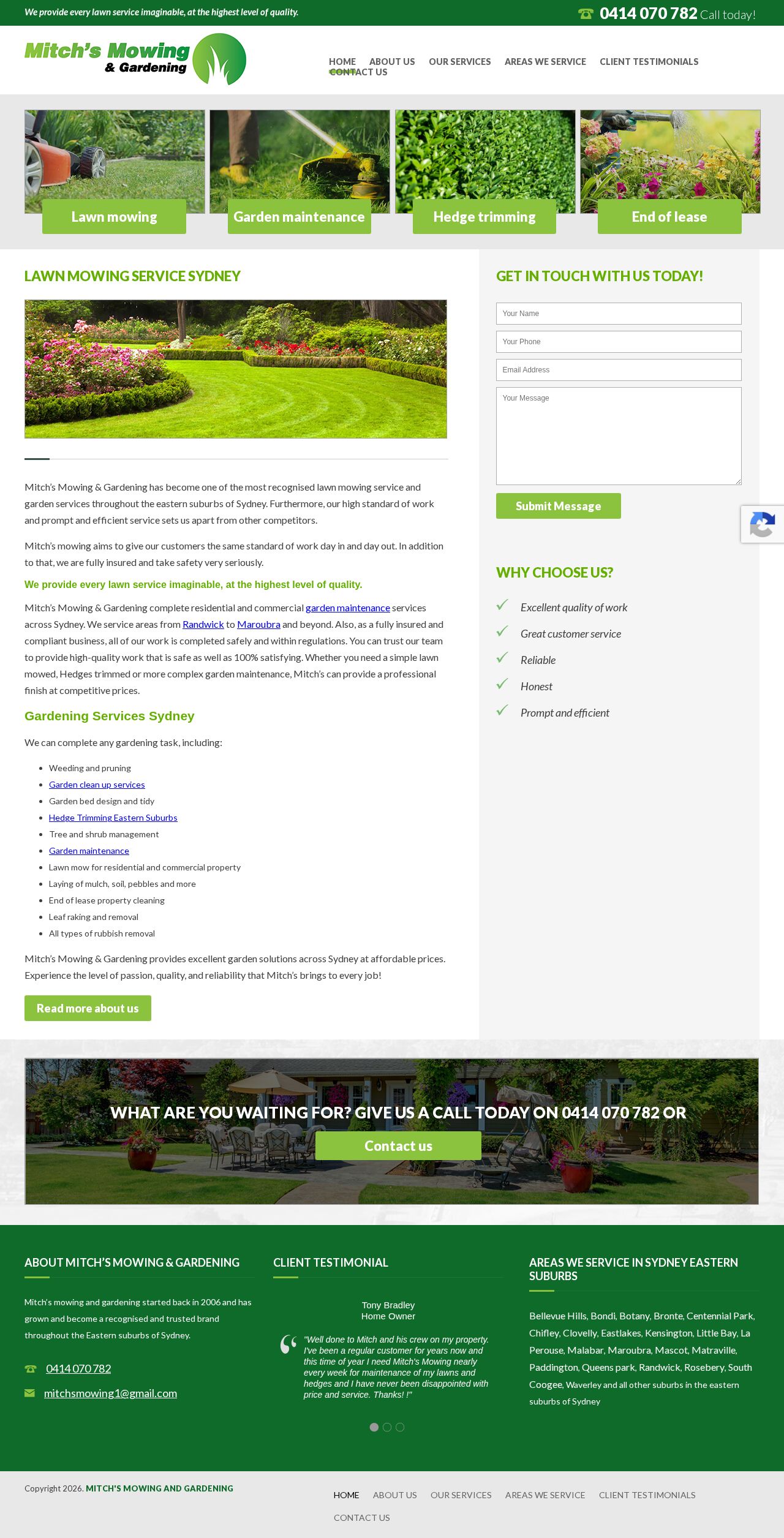 Mitchs Mowing website