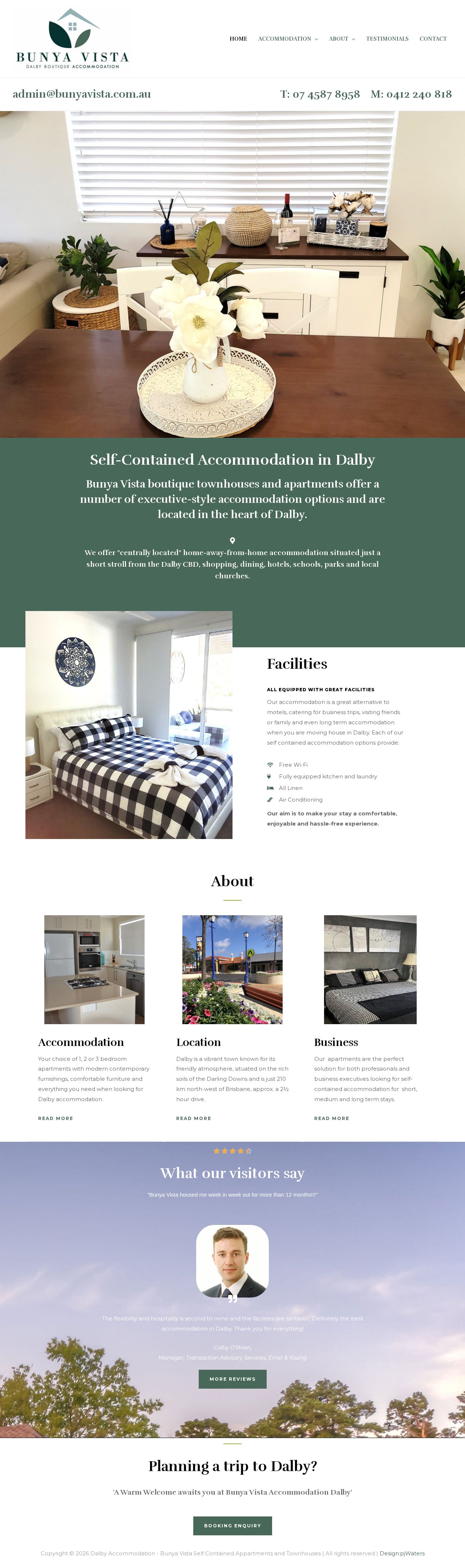 \'Bunya Vista Accommodation\' website