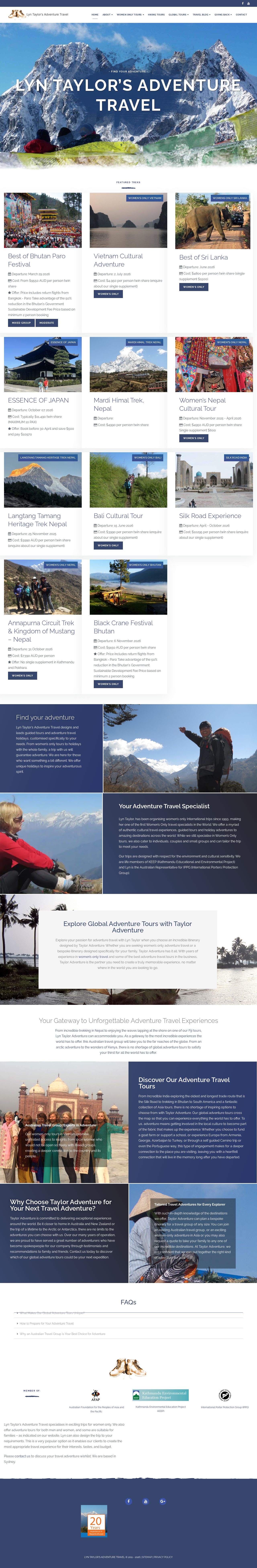 Womens Travel Tours website