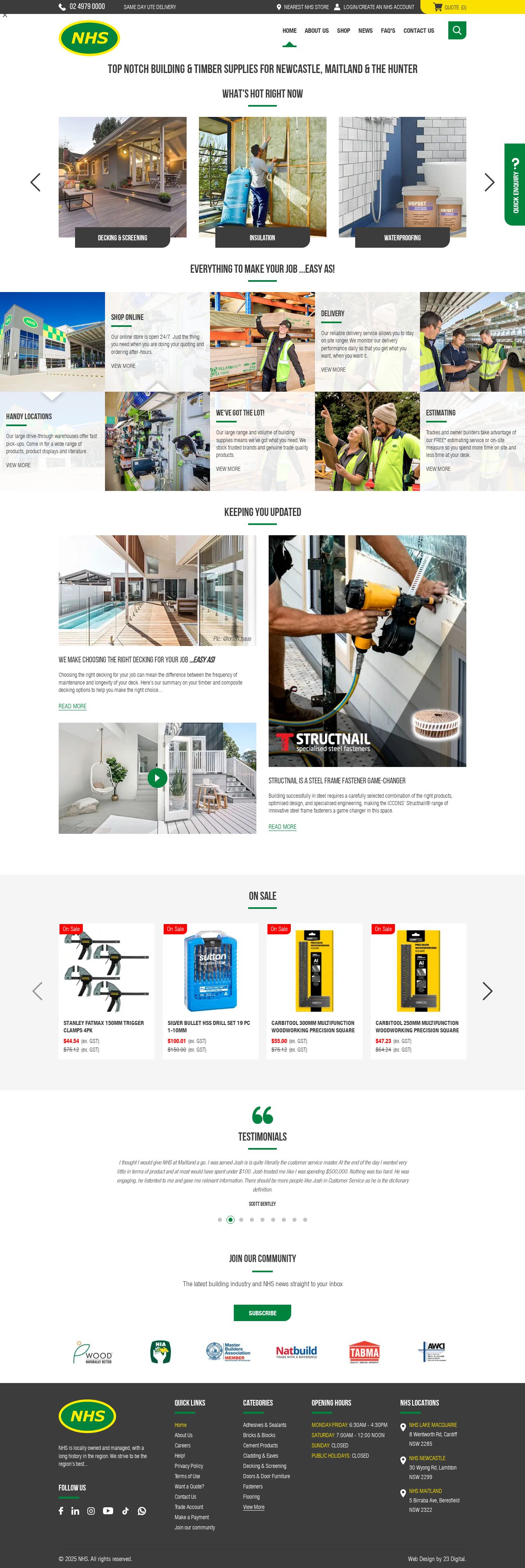 NHS Plasterboard & Timber website