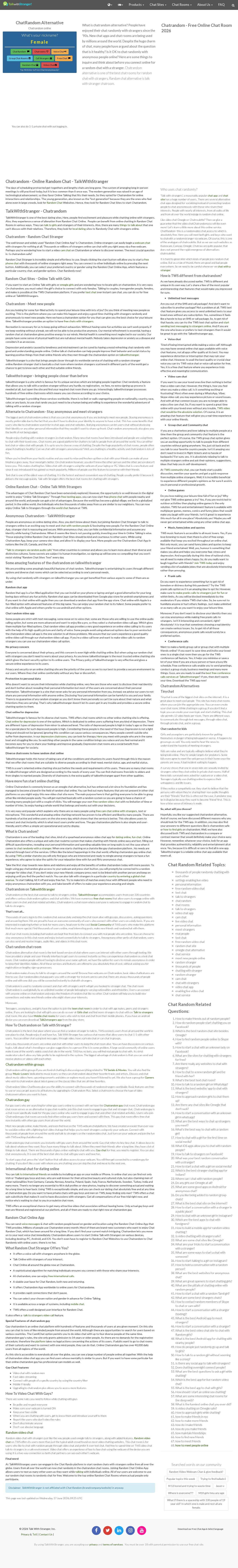 Chat Random Online To Talk To Sranger website