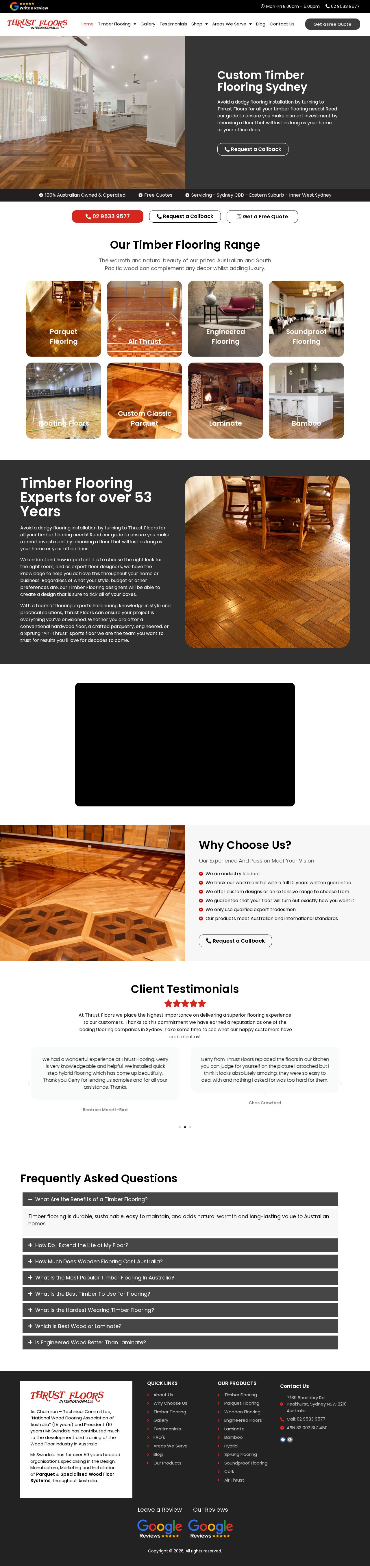 Thrust Floors International Pty Ltd website