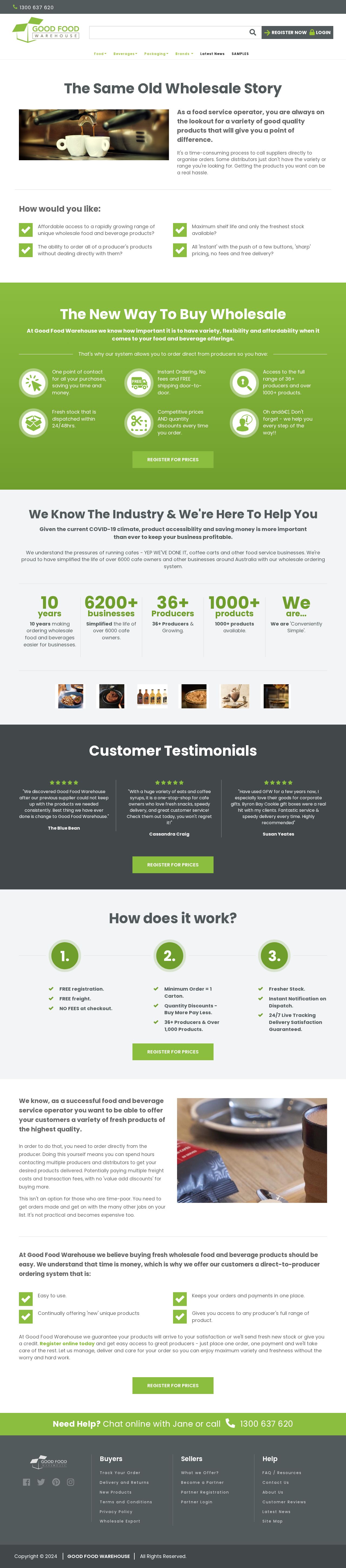 Good Food Warehouse Pty Ltd website