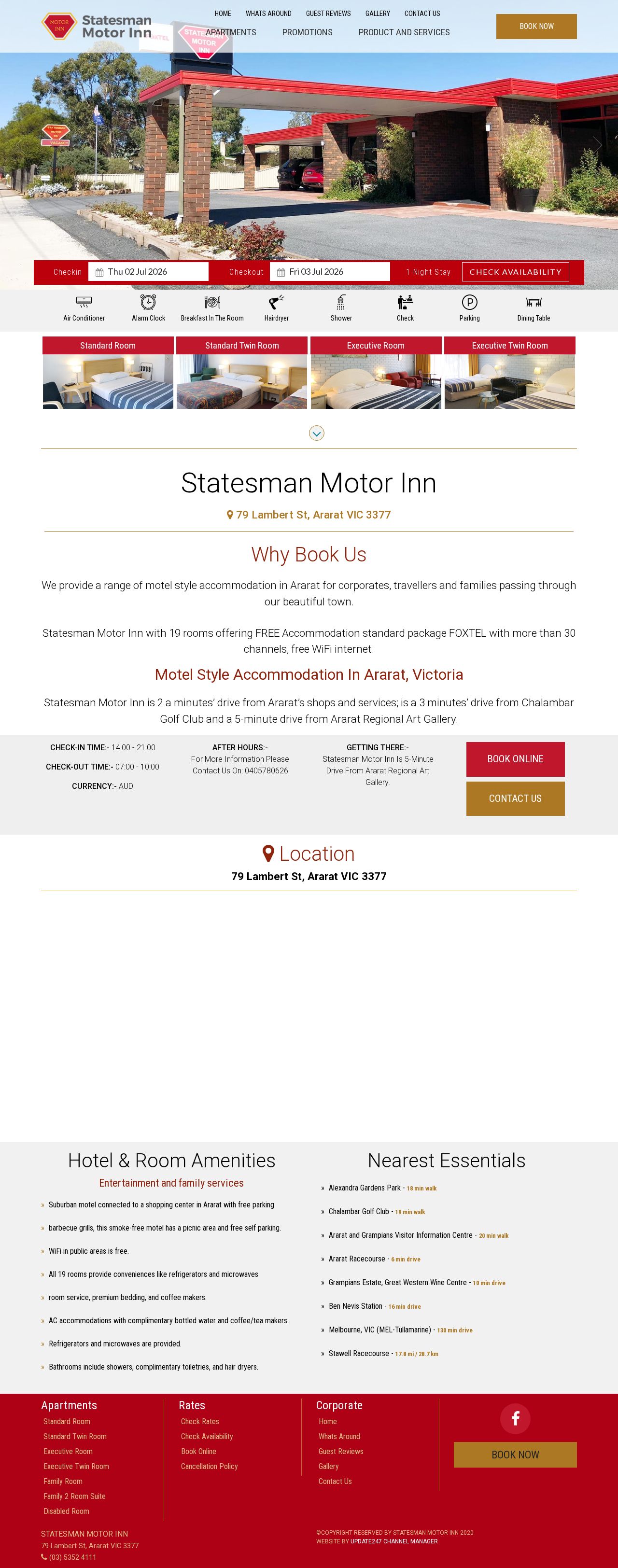 Ararat Statesman Motor Inn website