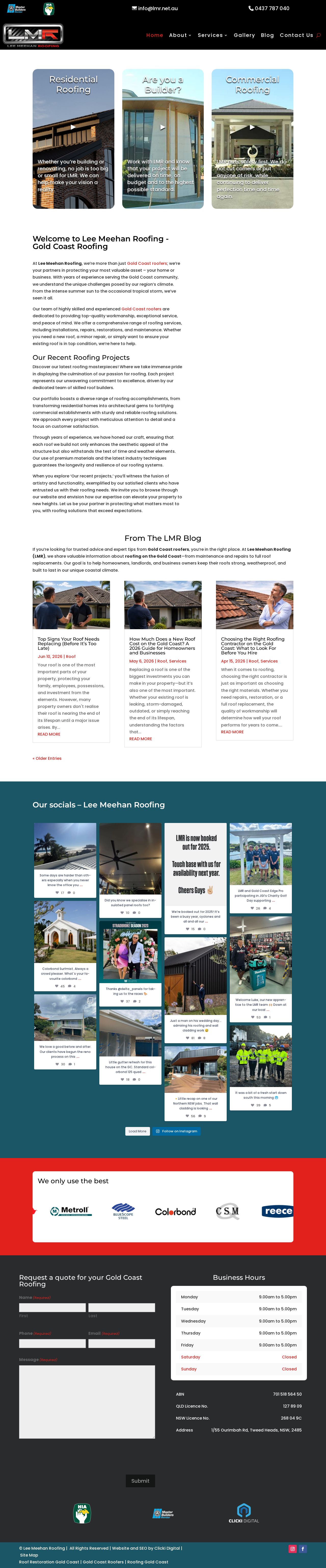 LEE MEEHAN ROOFING PTY LTD website