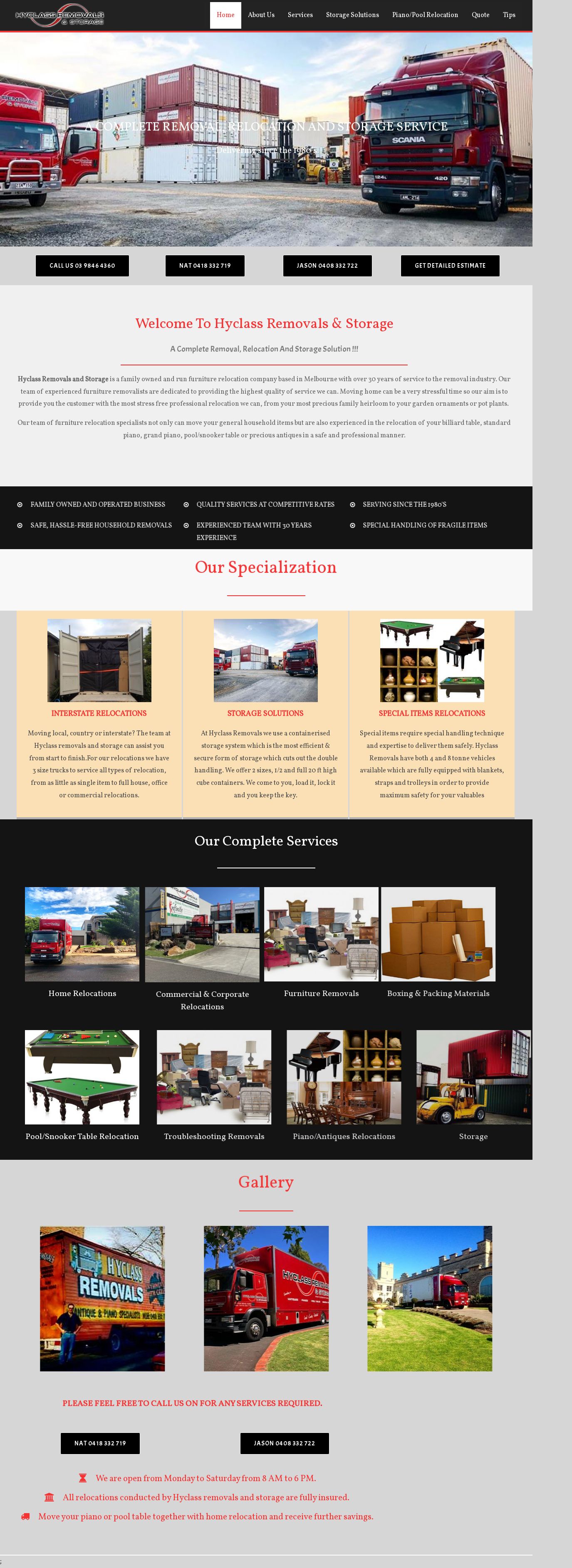 Hyclass Removals and Storage website