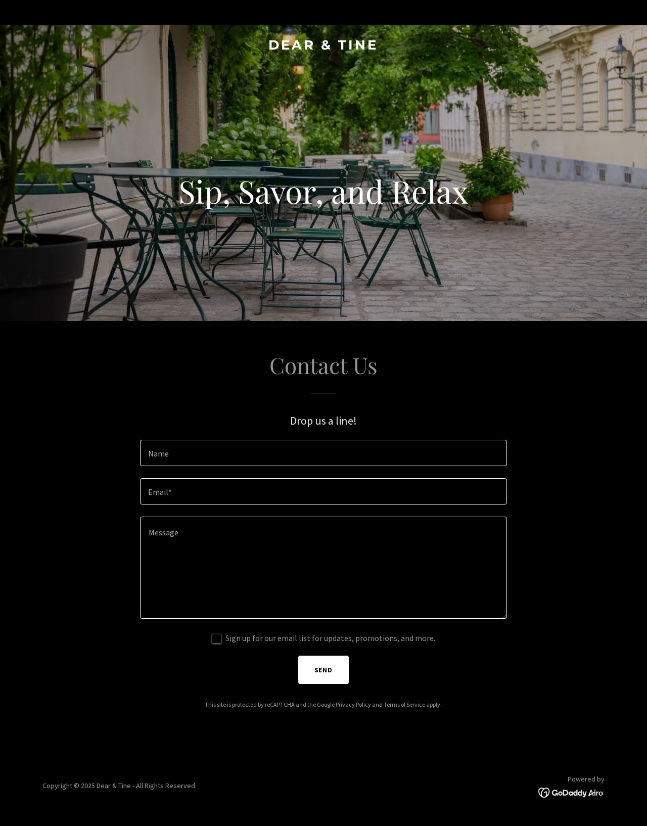 Dear & Tine website