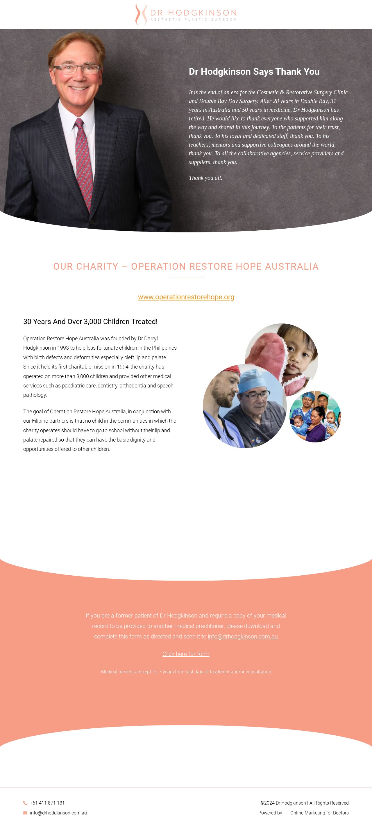 The Cosmetic and Restorative Surgery Clinic website