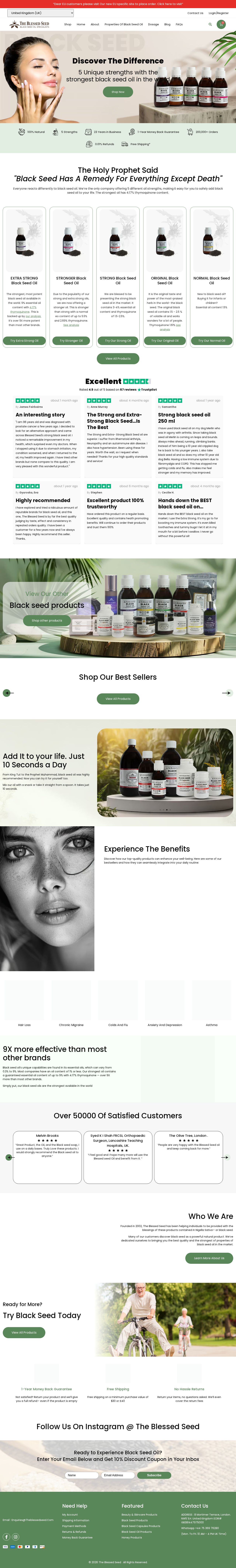 Black Seed Oil Specialists - The Blessed Seed Company website