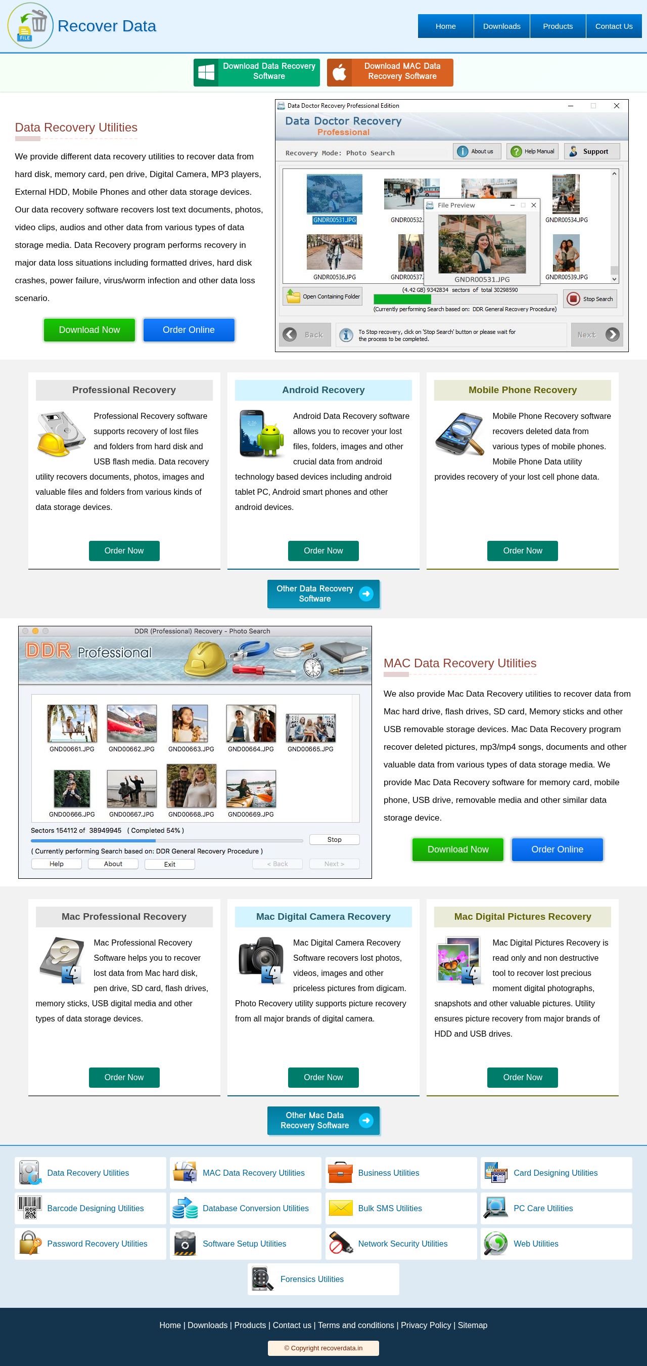 Recover data website