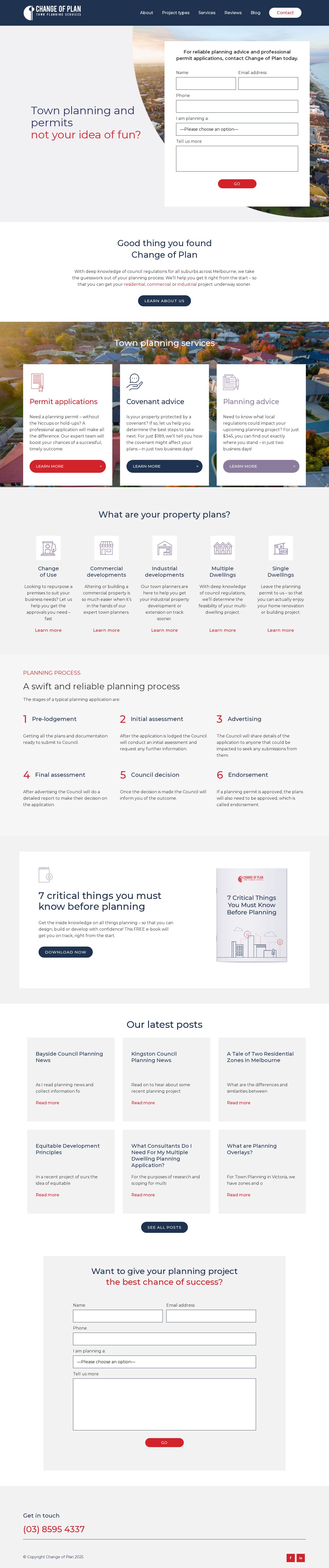 Change of Plan website
