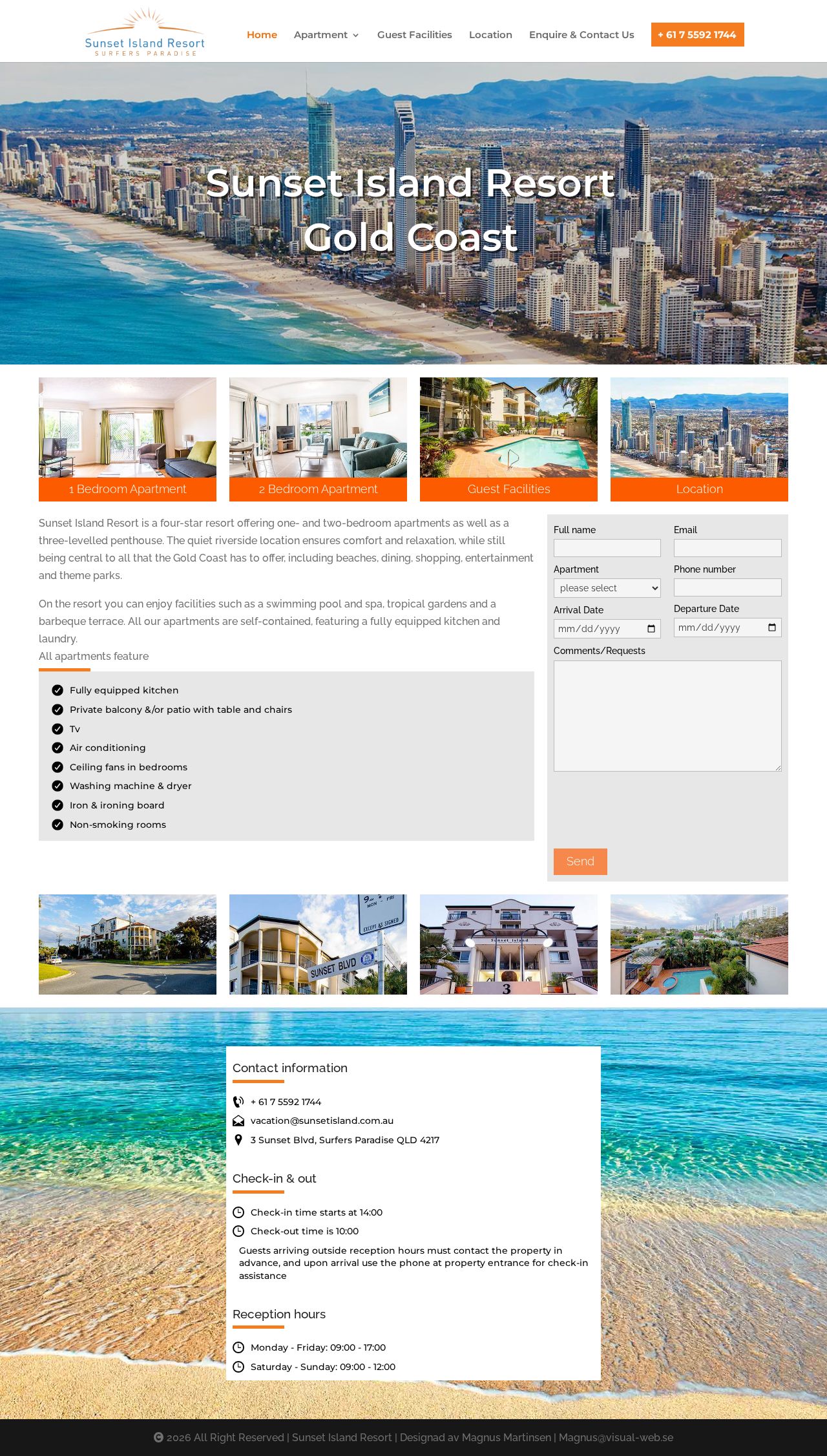 Sunset Island Surfers Paradise Resort website