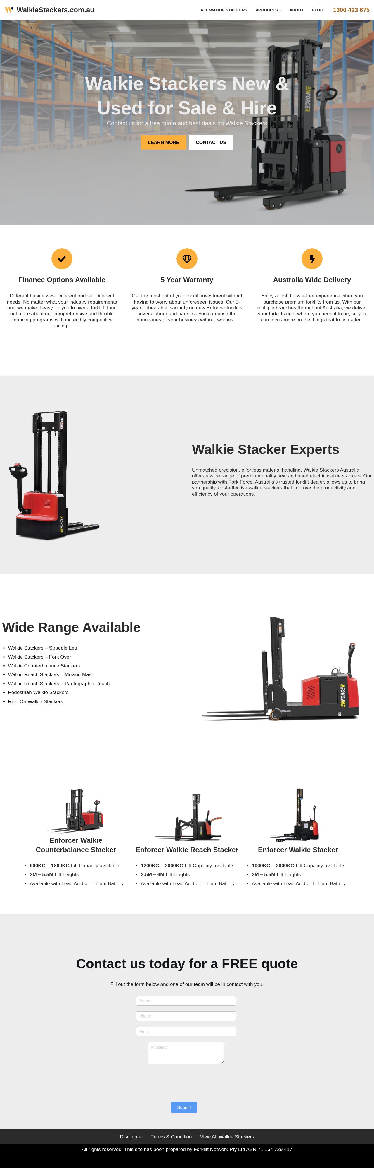 Walkie Stackers Australia website