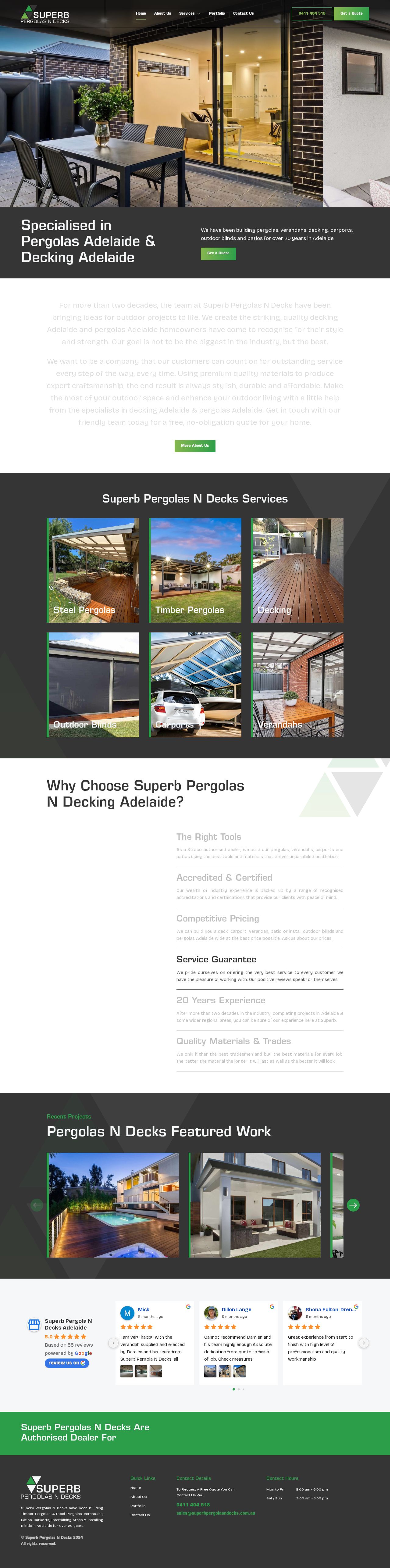 Superb Pergolas N Decks website