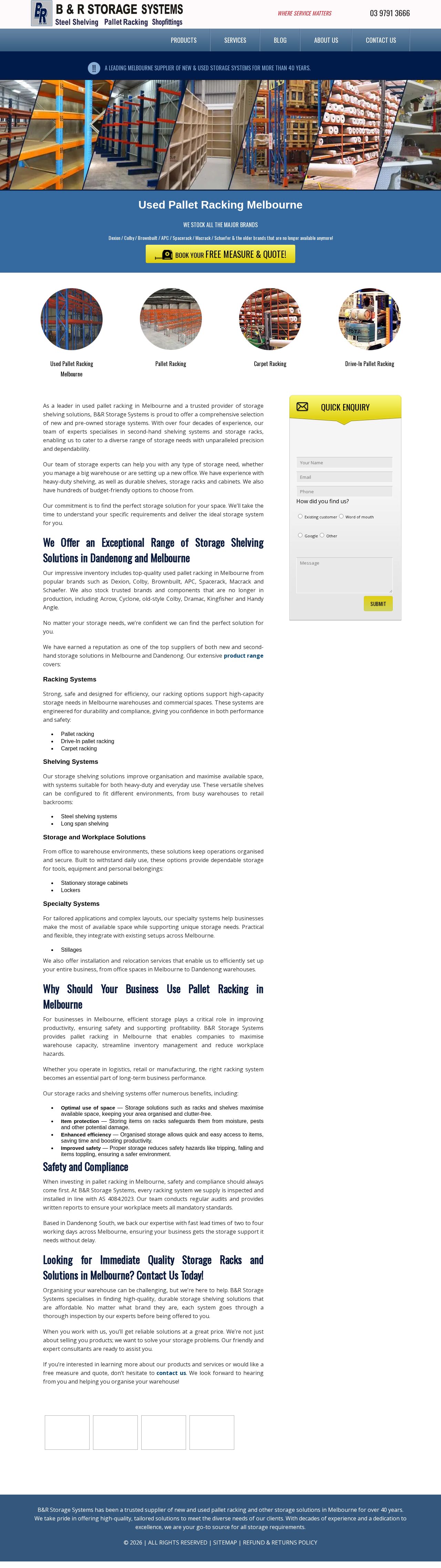 B & R Storage Systems website
