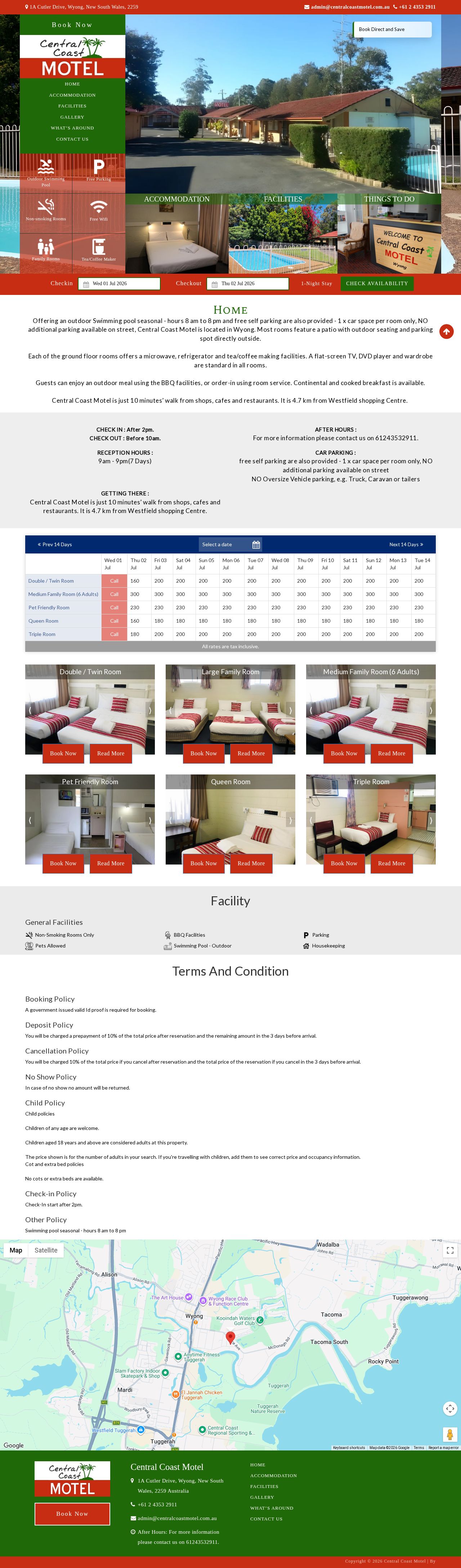 Central Coast Motel website