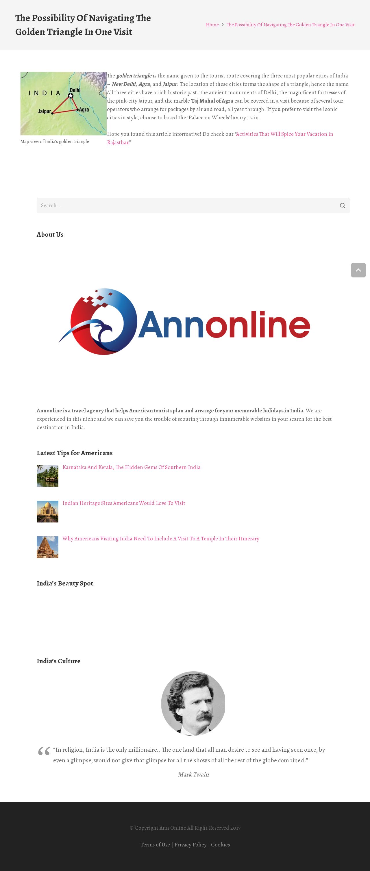 Golden Triangle Tours website