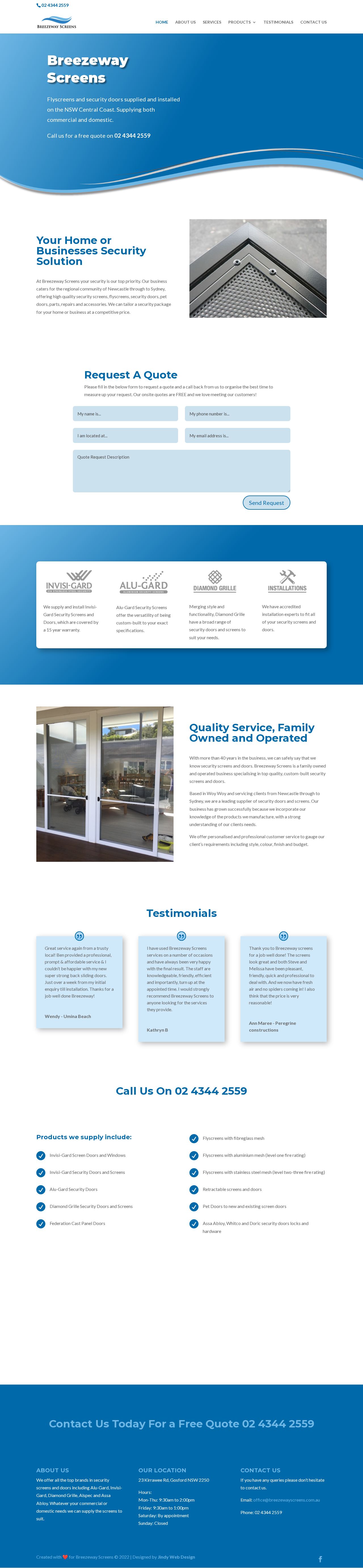 Breezeway Screens website
