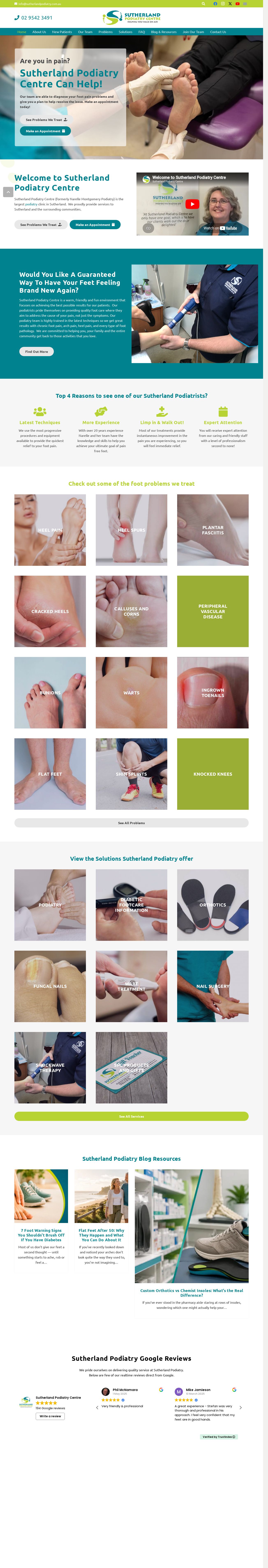 Sutherland Podiatry website