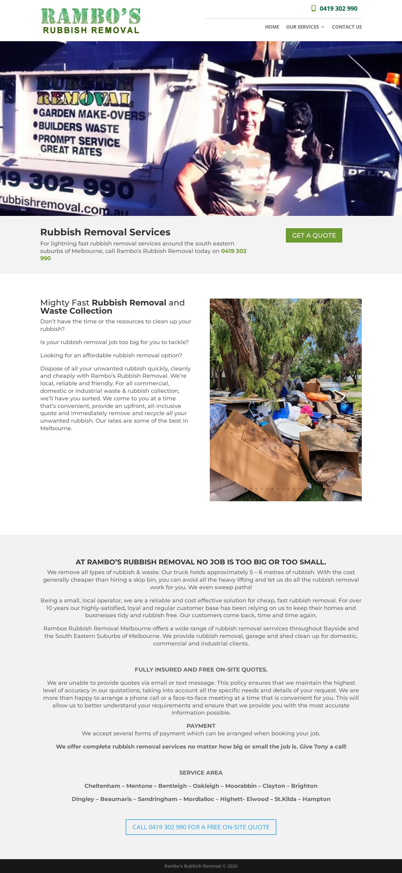 Rambo's Rubbish Removal website