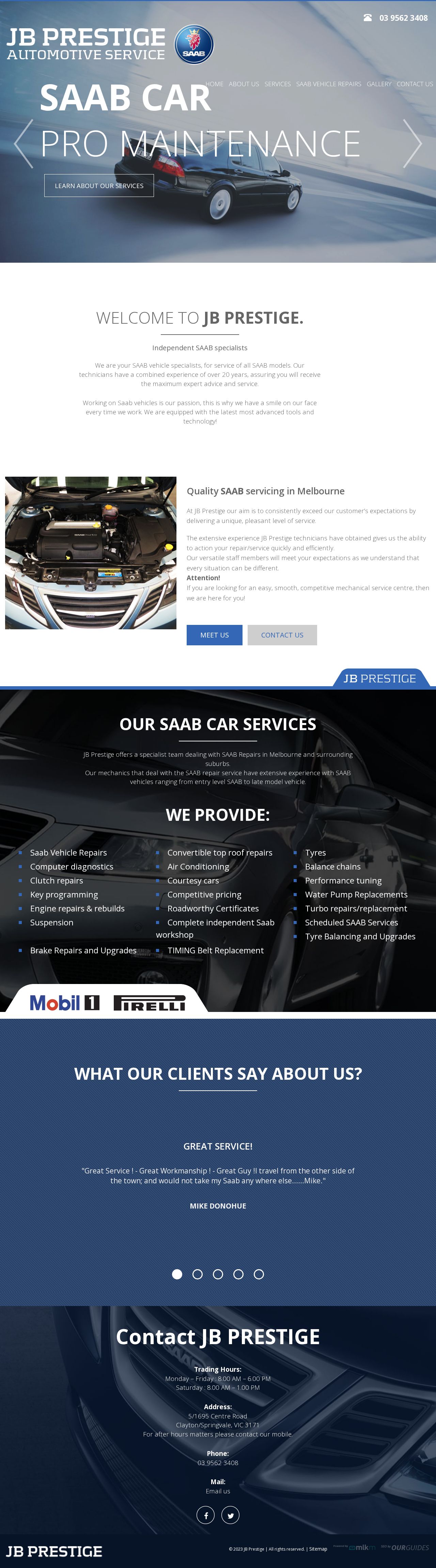 JB Prestige website