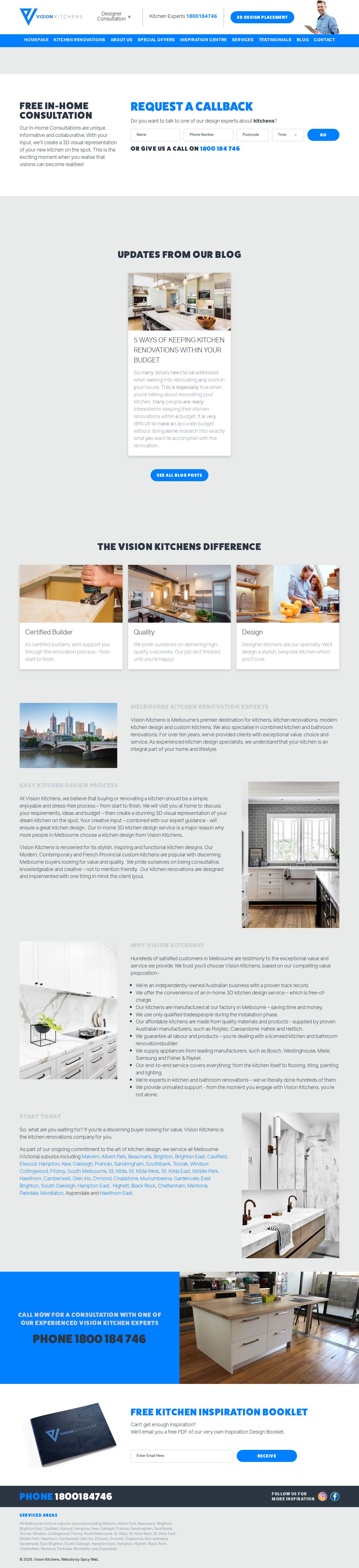 Vision Kitchens Melbourne website
