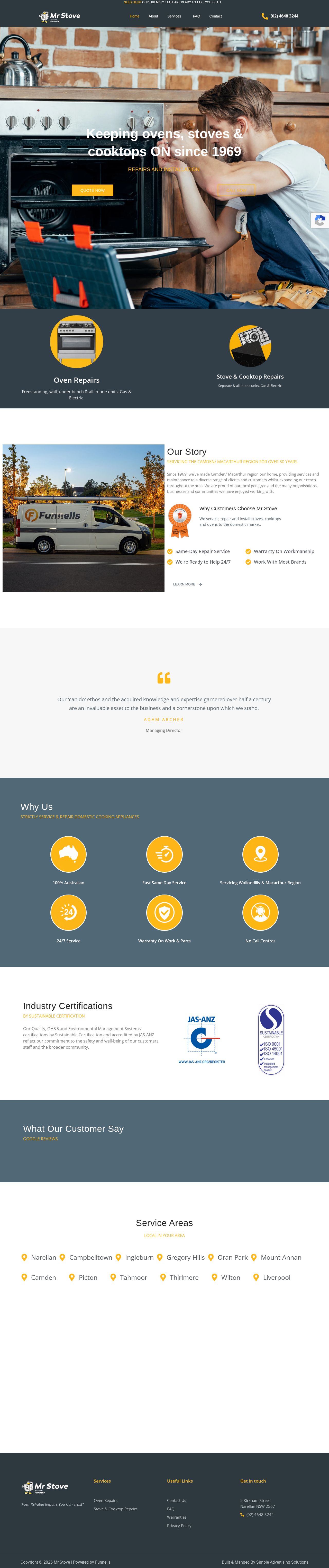 Total Stove Solutions website