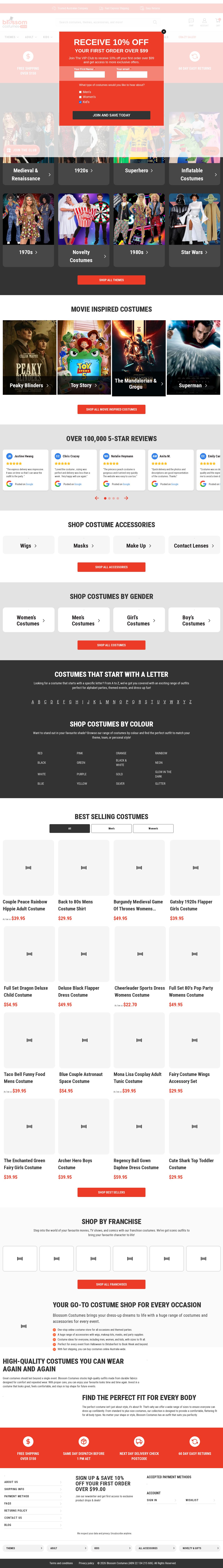 Blossom Costumes website