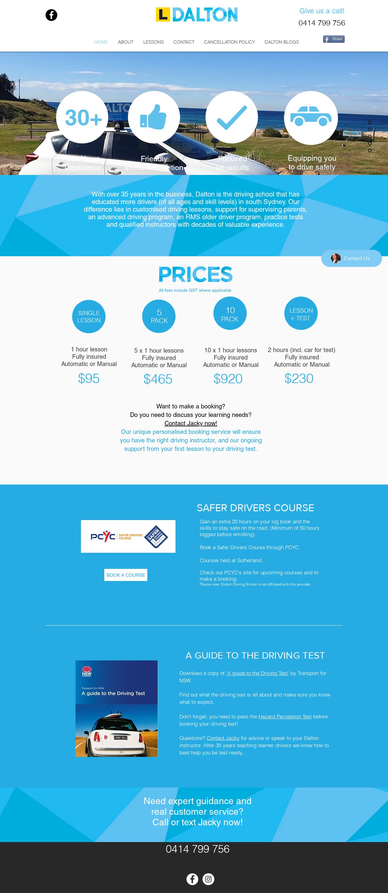 Dalton Driving School website
