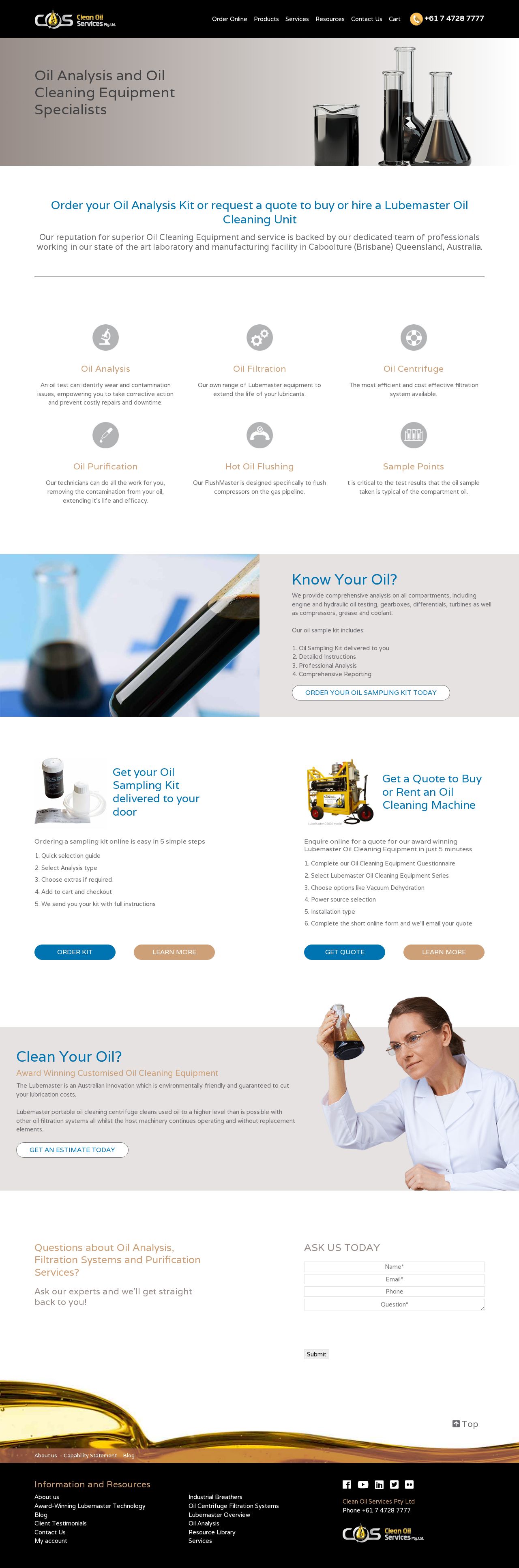 Clean Oil Services website