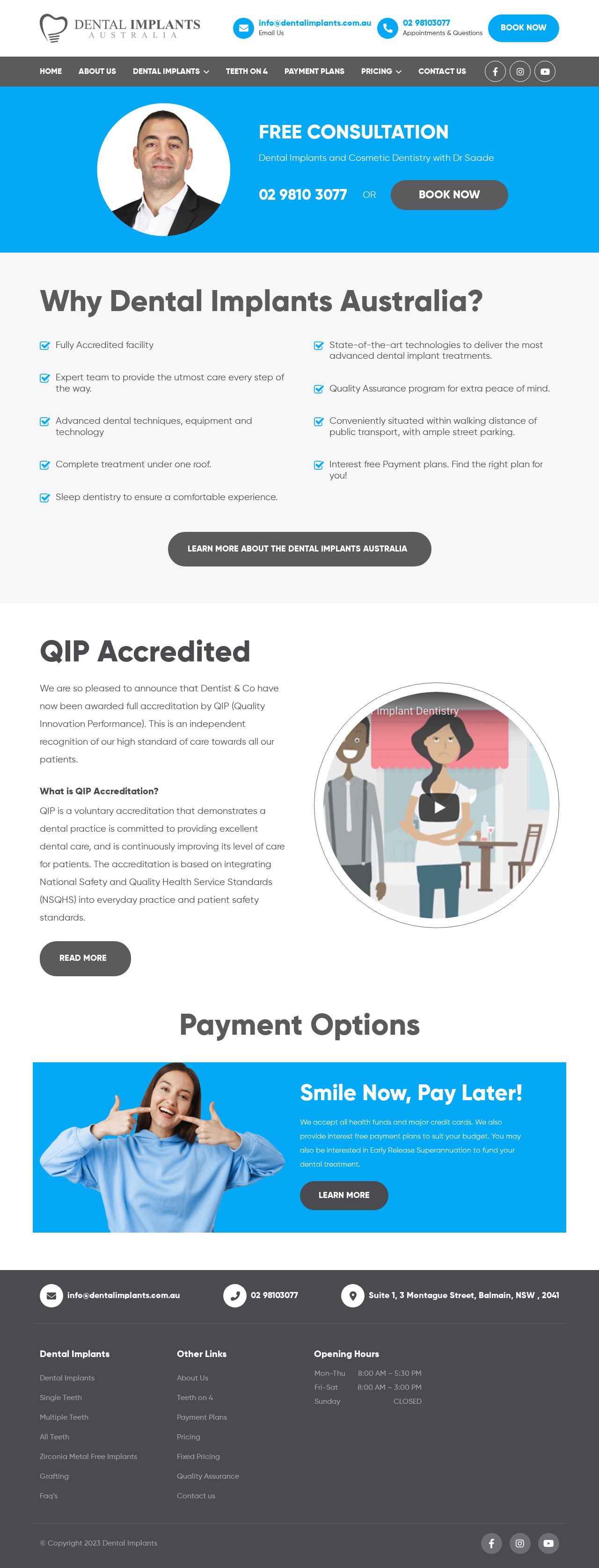 Balmain Dental Clinic website