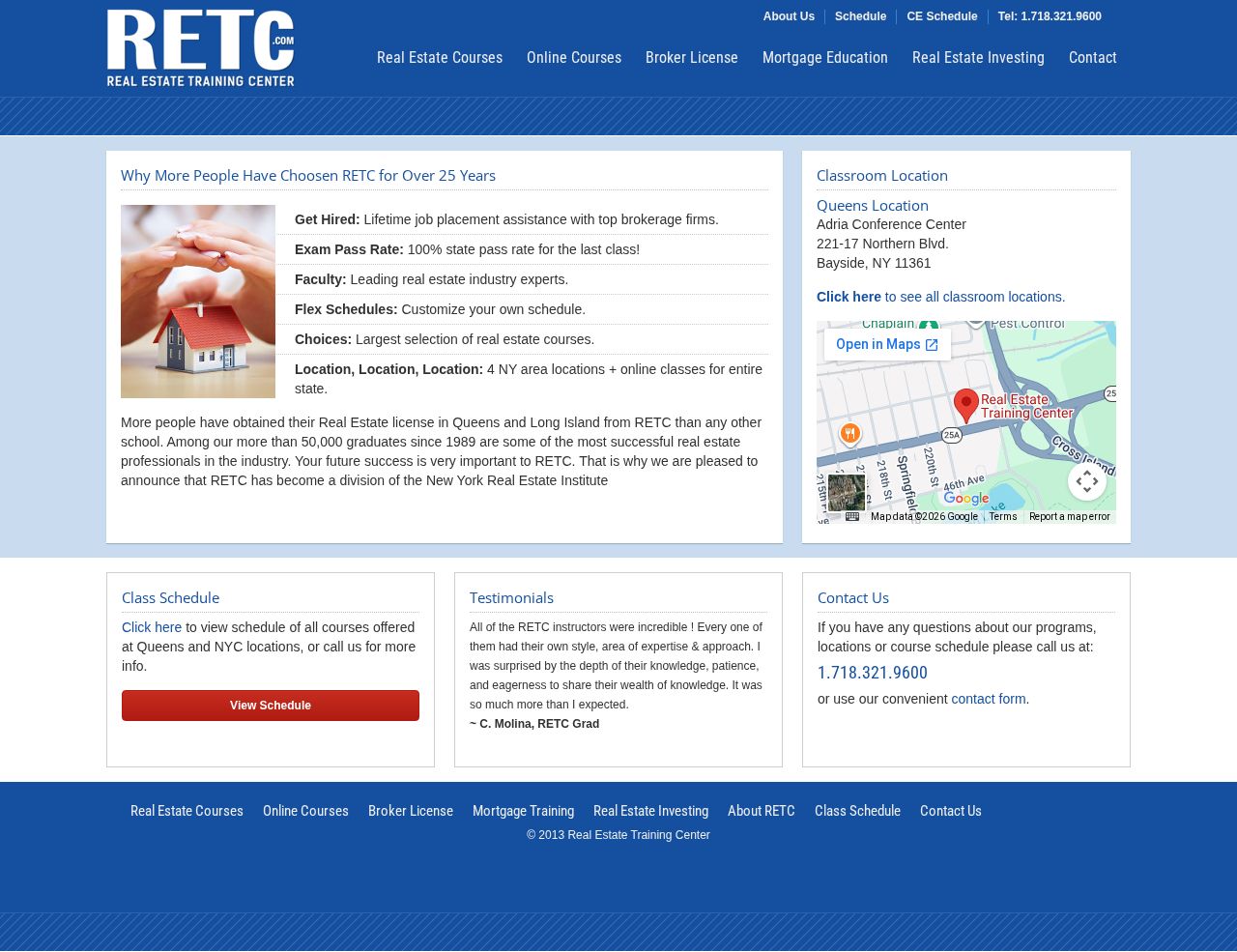 Queens Real Estate Institute website