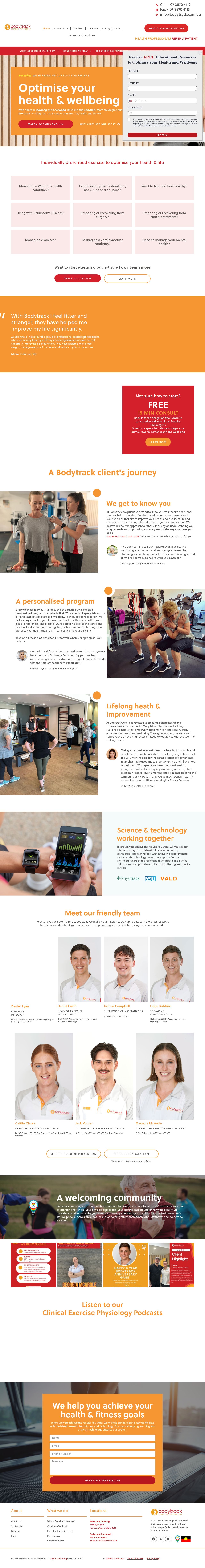 Bodytrack - Exercise Physiology & Personal Trainer Brisbane website