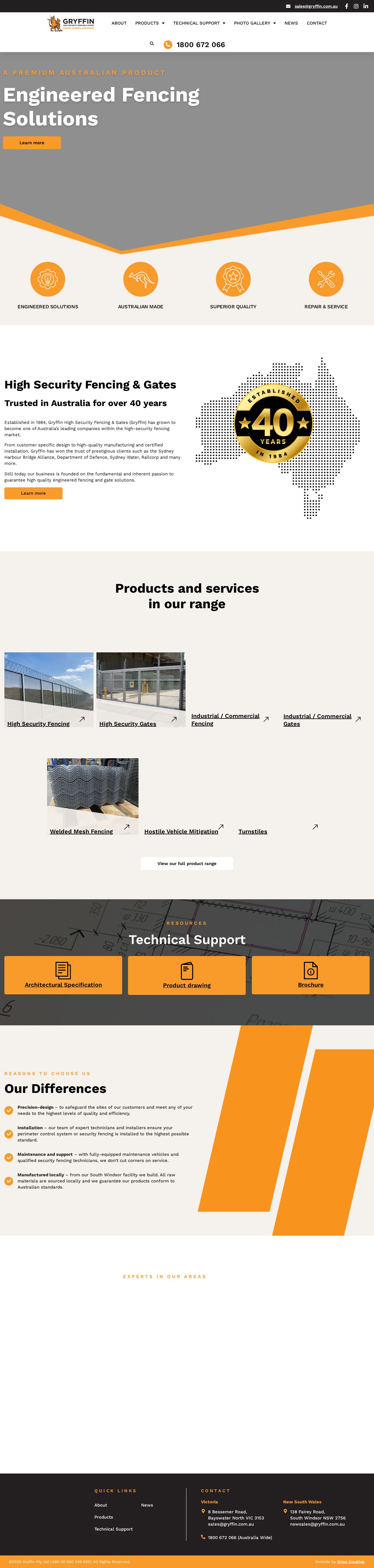 Gryffin- High Security Fencing & Gates website