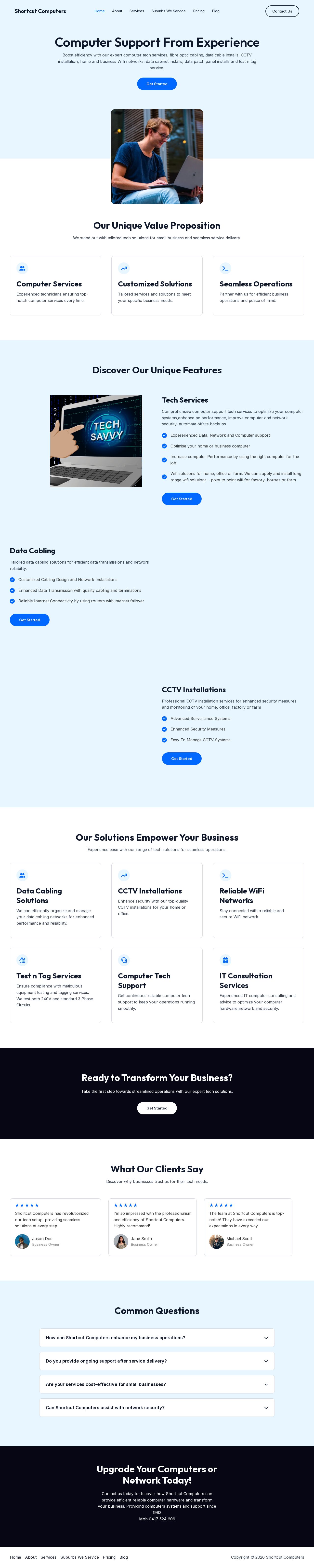 Shortcut Computers Services website