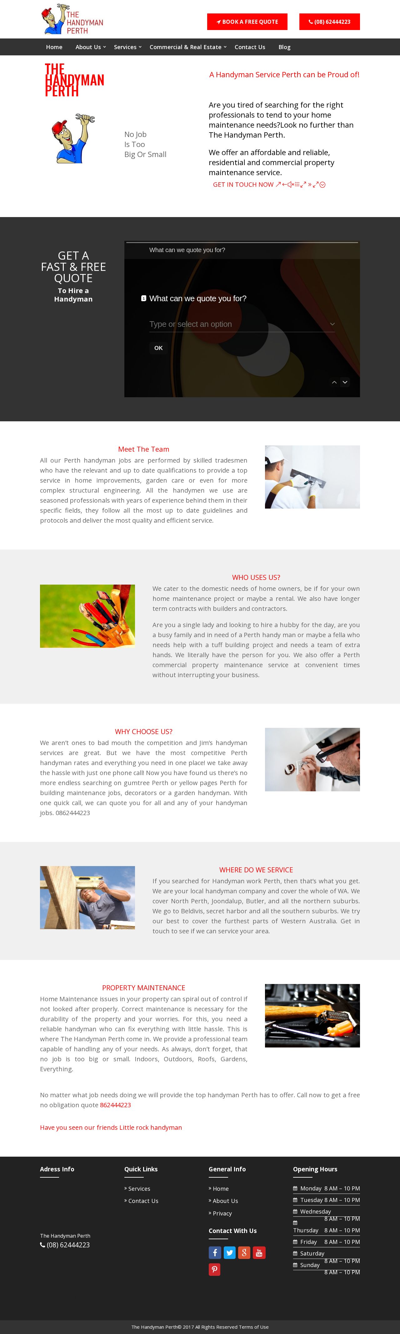 The Handyman Perth website