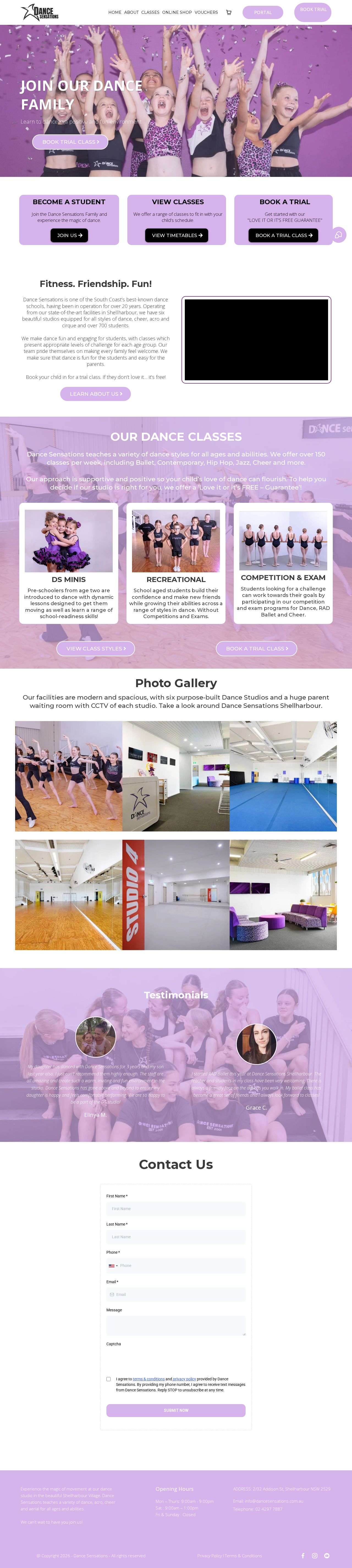 Dance Sensations website