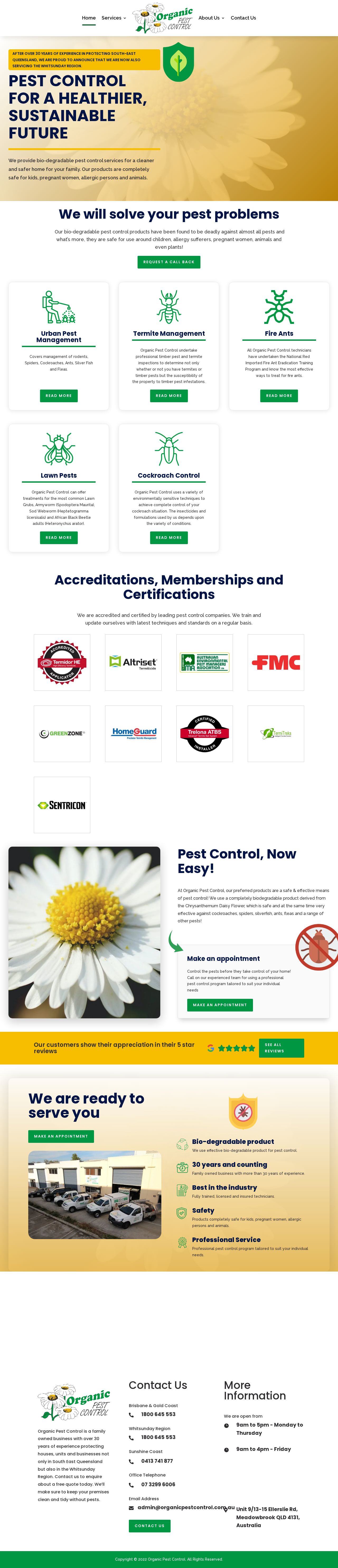 Organic Pest Control website